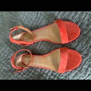 J. Crew red suede sandals